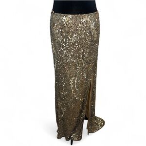 Vintage Scala sequin beaded maxi skirt evening dress size 2